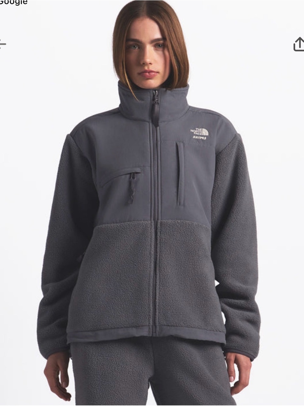 North Face x SKIMS collection, 1995 Denali Fleece Jacket. Gunmetal SZ S. NWT - Picture 4 of 12